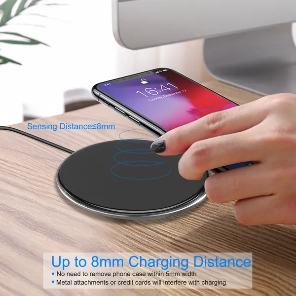Wireless Charger Qi-Certified Ultra-Slim 5W Charging Pad For IPhone XS MAX/XR/XS/X/ 8/8 Plus - Imagen 2