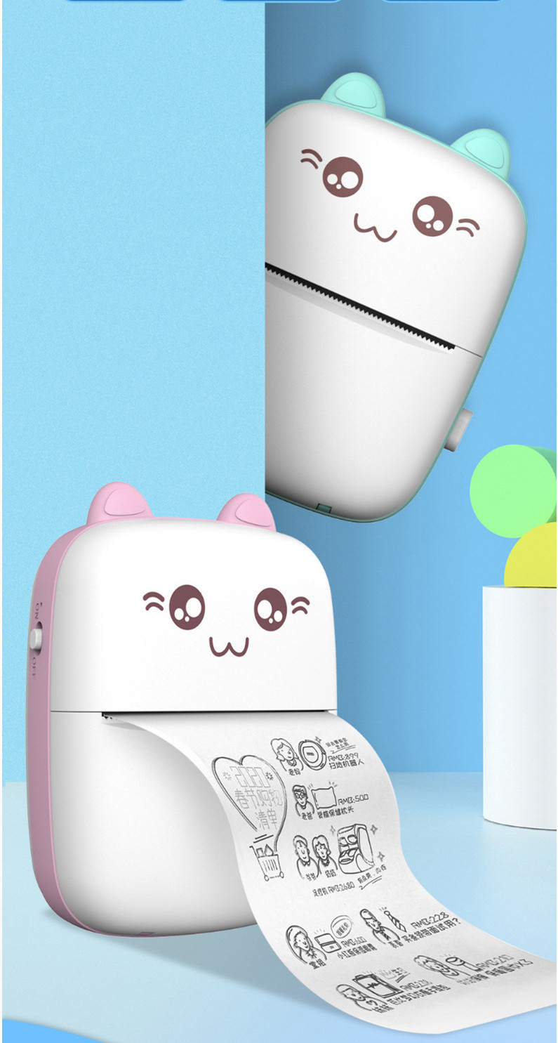 Mini Printer Portable Mini Bluetooth WiFi New Wrong Printer Mobile Phone Photo Title Note Hot Print Pocket Student Error Label Printer - Imagen 4