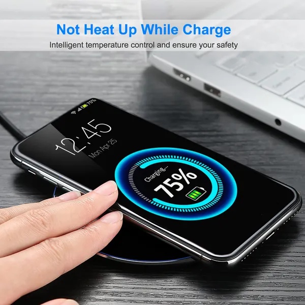 Wireless Charger Qi-Certified Ultra-Slim 5W Charging Pad For IPhone XS MAX/XR/XS/X/ 8/8 Plus - Imagen 3
