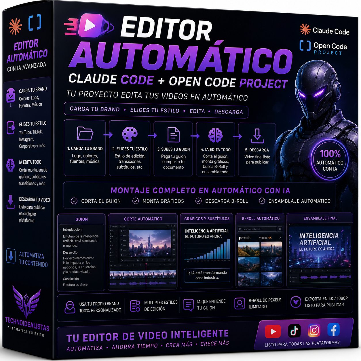 Editor de Video IA — Corrección + Montaje Automático
